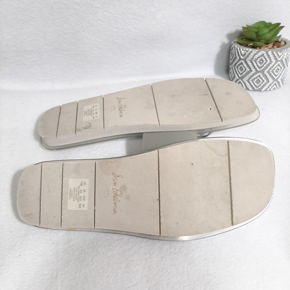 Sam Edelman Luciana Sliver Gray Thong Slide-On San - Picture 2 of 6